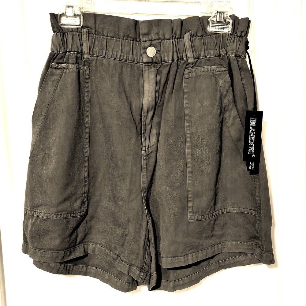 BLANKNYC Womens Olive Green High Waist Cotton Shorts